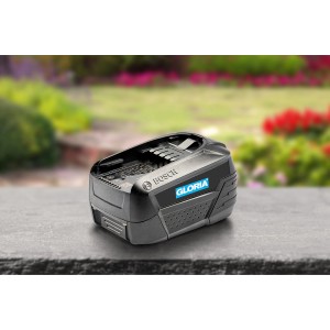 Batteria Bosch 18V 4Ah per attrezzi da giardino Gloria, sistema batteria Power4All.