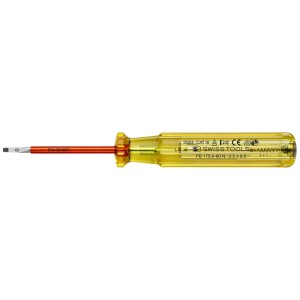 Testeur de phase PB Swiss Tools avec manche jaune et clip, lame de 60 mm.