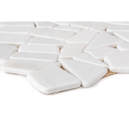 Eurostone Mattonella-mosaico a spacco Carrara poligonale Bianco 30,5 x 30,5 cm