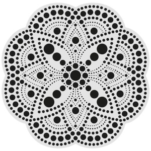 Aladine Dot Art stencil con motivo a punti su pannello MDF, 20x20 cm.