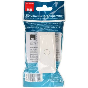 Max Hauri Variateur à cordon LED universel, blanc, pour installation de lampes.