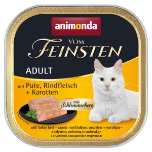 Vom Feinsten Katzen-Nassfutter Adult Pute und Rind und Karotten je 100 g / 32 St