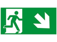 Alpertec Notausgangsschild mit Abbildung Treppe Pfeil rechts/runter