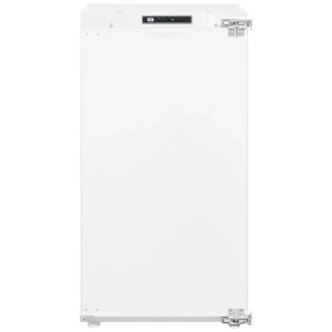 Weißer Sharp Einbau-Kühlschrank SJ-LD155E0XD/CH mit digitalem Display.