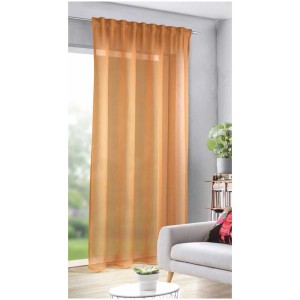 Sciarpa ad anello color miele Peking 245x135 cm con nastro per tende davanti alla finestra.
