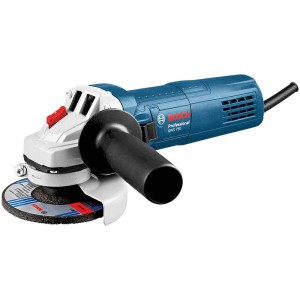 Meuleuse d'angle Bosch Professional GWS 750 avec disque à meuler et poignée supplémentaire.