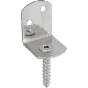 Support de clôture en treillis forme L en acier inoxydable, 83x32mm, avec vis pour construction de clôture.