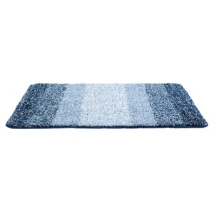Tappeto bagno blu Wenko Luso (60x90 cm) con sfumatura. Tappetino da bagno in poliestere soffice e senza pelucchi.