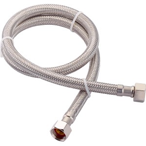 Tuyau de raccordement flexible LUX pour robinetterie, longueur 800 mm, en acier inoxydable.