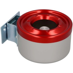 Posacenere a muro in alluminio anodizzato, rosso/argento, 0,65 l, per montaggio a parete interno ed esterno.