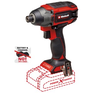 Avvitatore a impulsi a batteria Einhell TP-CI 18/220 Li BL (senza batteria). Utensile rosso e nero.
