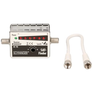 Schwaiger SAT finder con display a LED e cavo per allineare i sistemi satellitari.