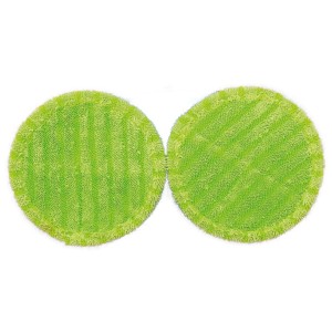 Deux patins de remplacement verts pour nettoyeur vapeur Livington Steam Twister.
