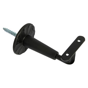 Support de main courante noir avec rosette, lot de 2 pièces pour montage mural.