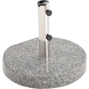 OBI Schirmständer Granada, 40 kg, mit Edelstahlrohr und grauem Granitfuß.