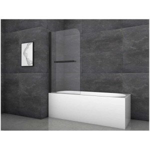 Paroi de baignoire pliante Aurlane Black Comfort 1 volet, noir mat, 80x140 cm.