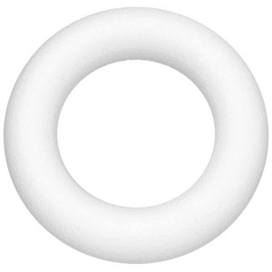 Weißer Styropor-Ring, Ø 22 cm, ideal zum Basteln und Dekorieren.