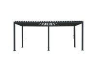 Colibri Pergola Aluminium Schwarz Lamellen schwenkbar 2,5 x 6 x 3 m