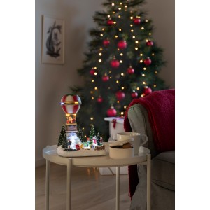 Konstsmide LED scenario mongolfiera con musica, decorazione natalizia colorata per interni con 13 LED.