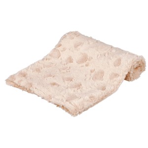 Couverture pour chien Trixie Cosy beige (70x50cm) en polyester doux avec motif de pattes.