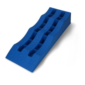 Set di cunei di livellamento a 3 livelli blu per campeggio, 2 pezzi. Ideale per livellare roulotte e camper.