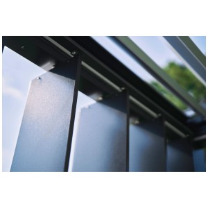 Pannello laterale a lamelle Biohort, grigio scuro metallizzato, per pergola, protezione flessibile da vento e intemperie.
