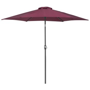 Burgunderroter Beliani Sonnenschirm Varese, Ø 270 cm, für den Garten oder Balkon.