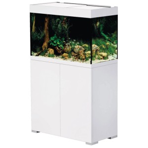 Oase Aquarium-Set Styleline 175 Blanc avec meuble. Ensemble complet d'aquarium en blanc.