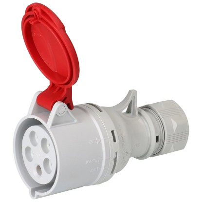 CEE-Kupplung 5-polig IP44 Grau-Rot 32 A