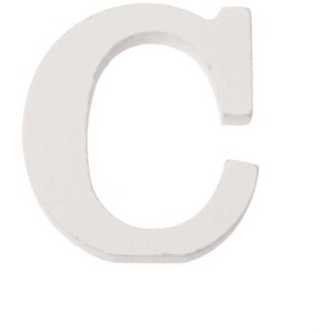 Lettera C bianca in MDF, altezza 5,5 cm, per bricolage e decorazioni.