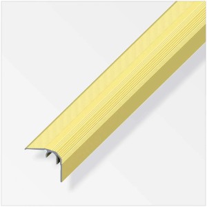 Profilo terminale in alluminio anodizzato per laminato e parquet, color oro, 100 cm.