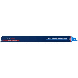 Lame de scie sabre Bosch Expert Medium-Thick Tough Metal, adaptée aux métaux d'épaisseur moyenne.