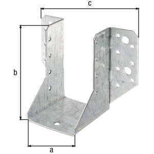 Sabot de fixation type A, acier galvanisé, 138x100x70 mm, pour fixer poteaux et bois équarris.