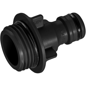 Raccord de tuyau d'arrosage Gardena noir pour dispositifs d'arrosage.