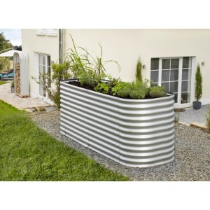 Estensione per aiuola rialzata Basic Alu-Blank 0,64 m² in giardino.