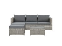 Beliani Ecklounge Sabbia Polyrattan Grau 2-tlg.