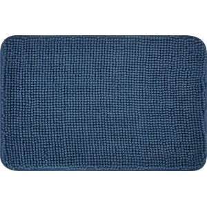 Tappetino da bagno baliv blu scuro (40x60 cm) in poliestere, tappeto per il bagno.