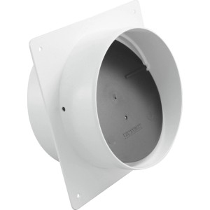 Raccordo a muro Marley 125 mm con valvola di non ritorno, bianco, per sistemi di ventilazione.