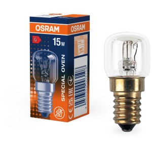 Lampada speciale per forno Osram T-Form E14, 15W, per forni fino a 300°C.
