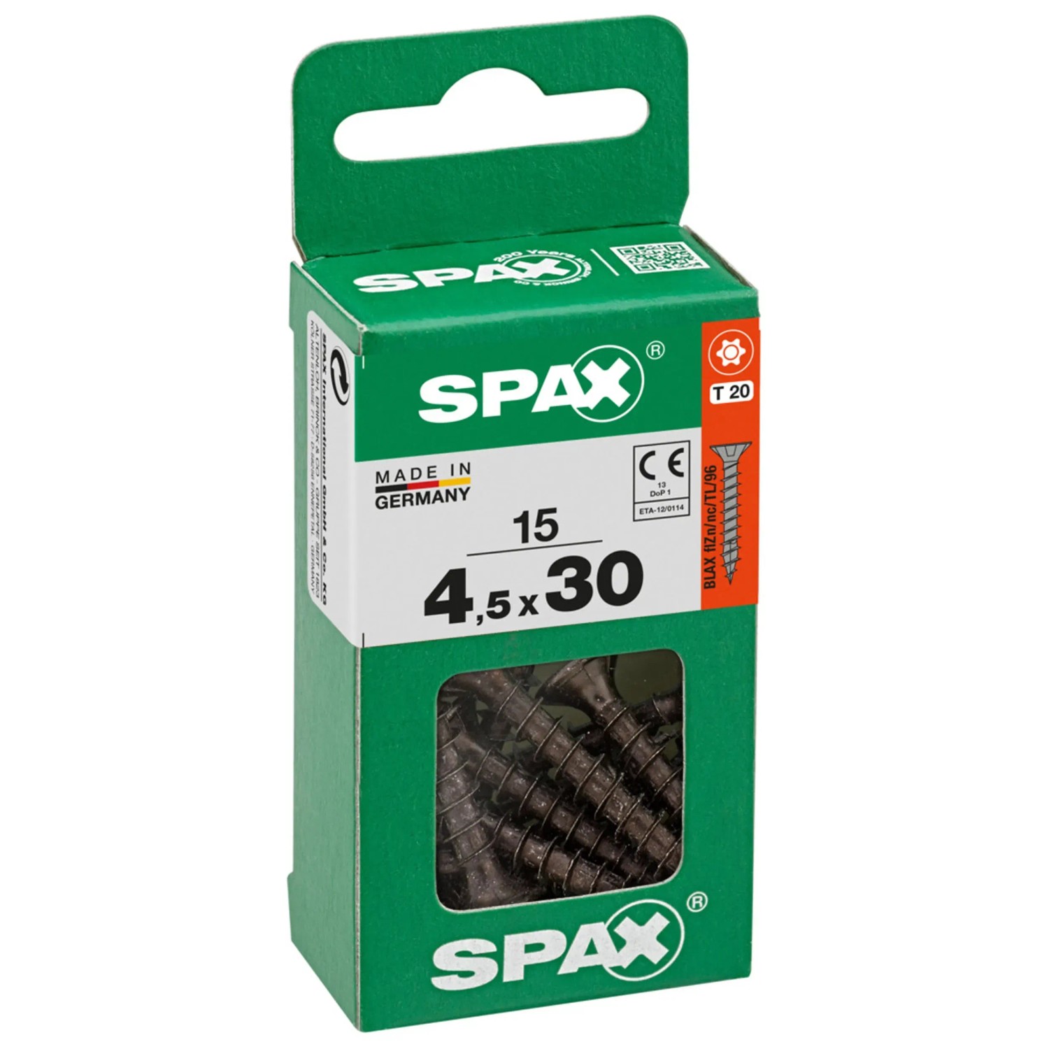 Spax Universalschraube TRX A2 Vollgewinde Schwarz verzinkt 4,5 x