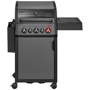 Barbecue à gaz Enders Hyde 3 SIK R Turbo, noir et gris, avec brûleur latéral et turbo zone.