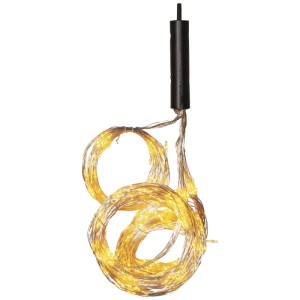 Guirlande lumineuse LED Star Trading Dew Drop argent, 2m, intérieur, lumière blanc chaud.