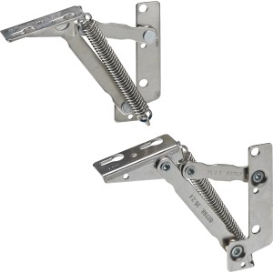 Cerniere per ante a ribalta Hettich Lift Junior, nichelate, per porte scorrevoli e ante fino a 2,5 kg.
