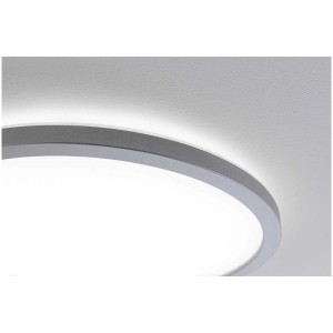 Plafonnier LED rond Paulmann Atria Shine, chrome mat, avec rétroéclairage.