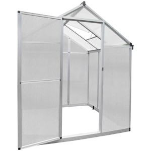 Serre blanche Serra avec porte ouverte, 195x178x182 cm. Idéale pour les jardiniers amateurs.
