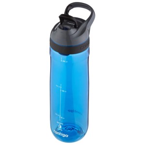 Borraccia blu Contigo Cortland (720 ml) con coperchio grigio e maniglia.