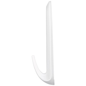 Weißer, selbstklebender Tesa Powerstrips Haken, extra groß, ovale Form.