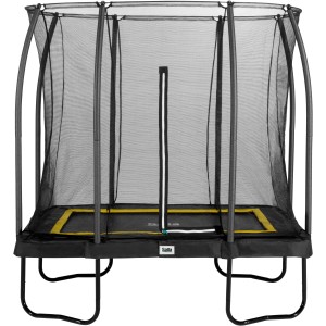Trampolino da giardino nero Salta Comfort Edition, 214 x 153 cm, con rete di sicurezza.