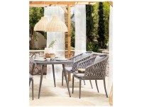 Beliani Gartenstuhlset Lipari Metall Grau 2 Stk.