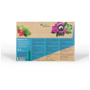 Meginem Pro nematodi contro oziorrinco per 100m² in scatola con fragola e fiore.